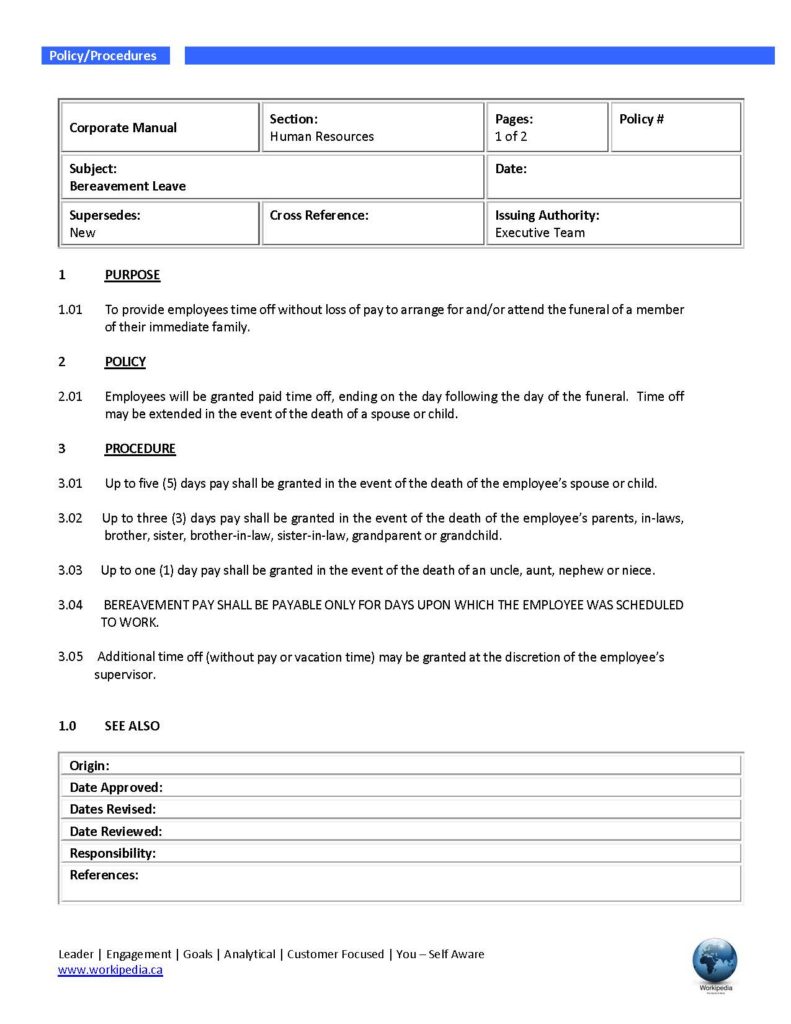 Bereavement Leave Policy
